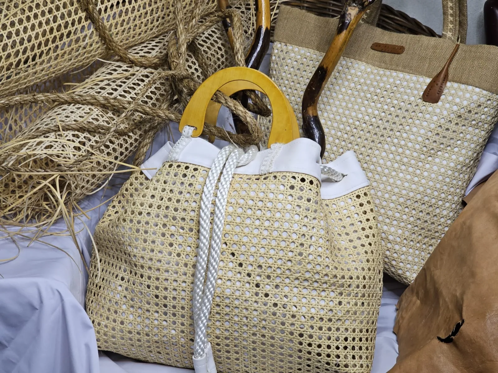Handwoven bag featured in The Last Straw fashion project